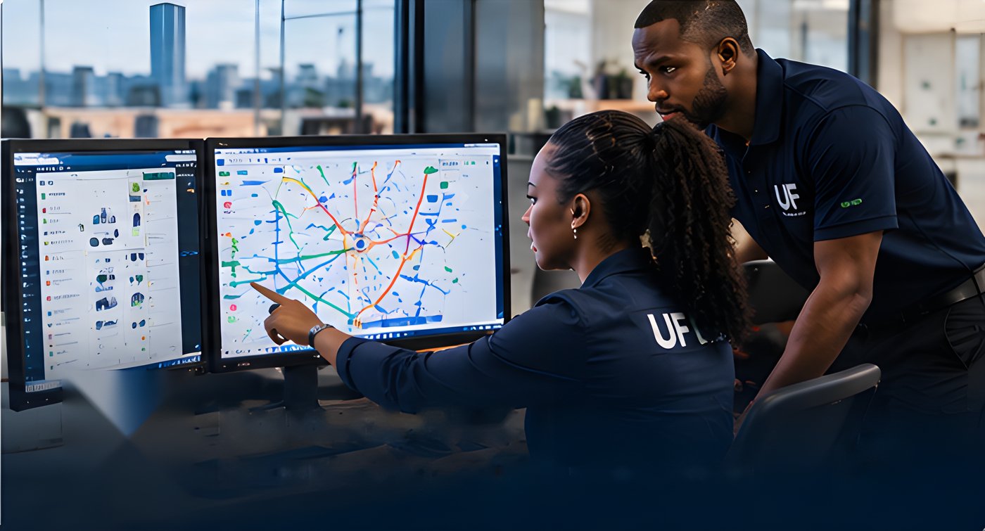 Fleet team planning routes on a live map